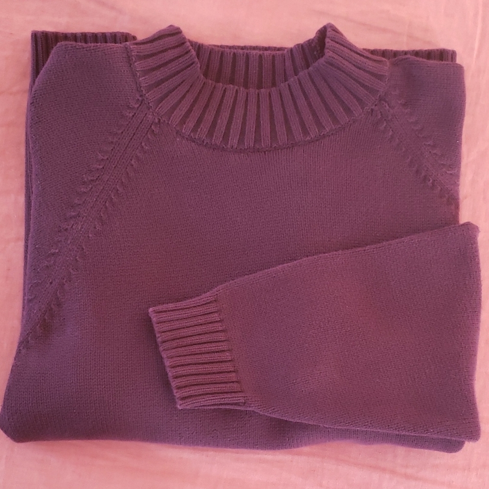 Lands' End Deep Purple Cotton Sweater